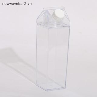 [Mới] Bình Nước Thùng Sữa 500 / 1000ML Sữa Vuông Cà Phê Nước ép Trà Bảo Quản Sữa Trong Suốt Cho Thể Thao Ngoài Trời, Cắm Trại Tập Gym.