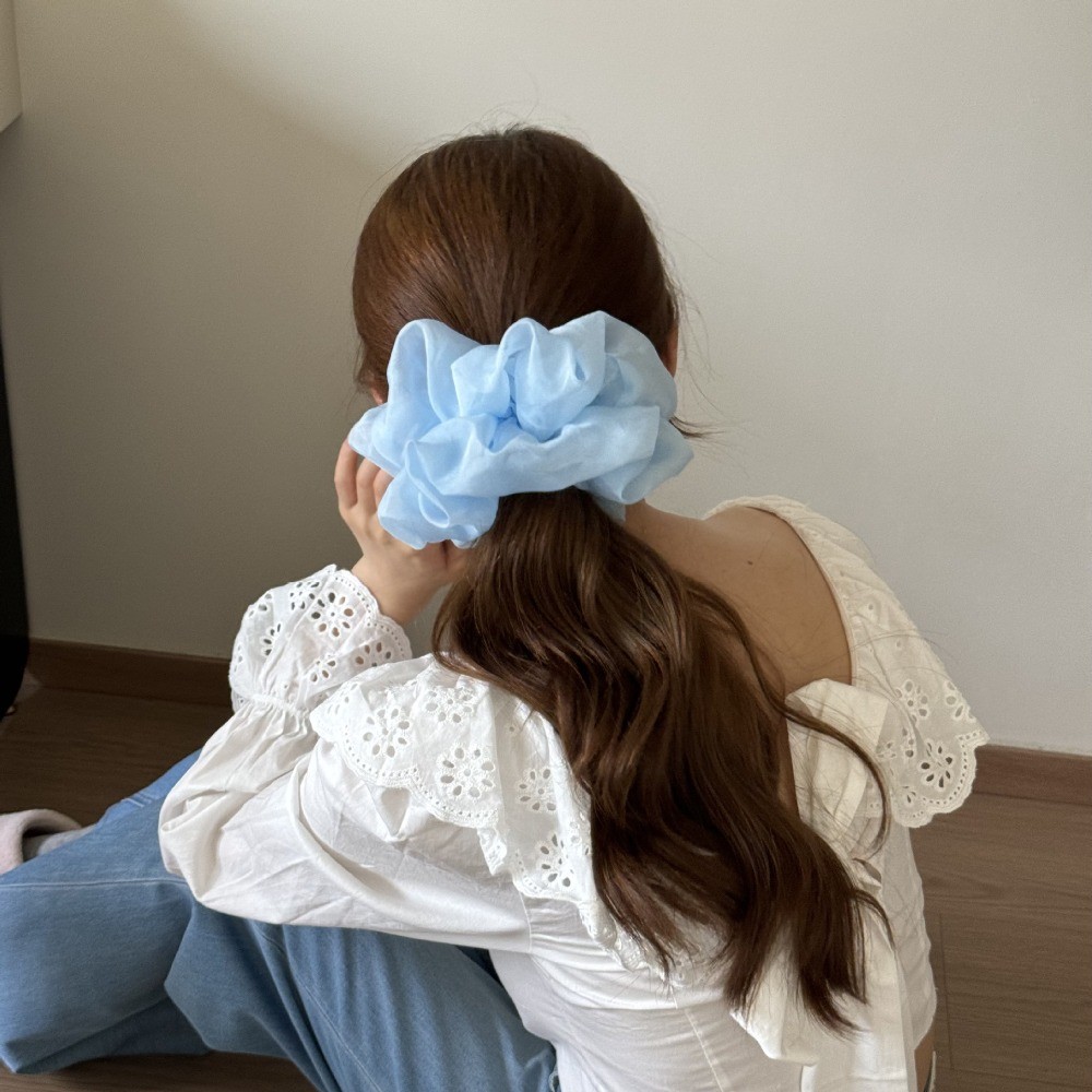 Hululu Scrunchy Tóc Kích Thước Lớn - Phong Cách Hàn Quốc & Pháp, Dây Cao Su Thời Trang cho Cô Gái