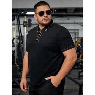 Plus Size 100-180KG Nam Zip Up Thoáng Khí Mùa Hè Oversize Áo Sơ Mi Polo