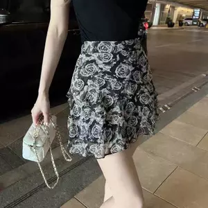 Váy Xù Đen Mới, Phong Cách Hè Cho Cô Gái Nhỏ Ngắn, Dáng Chữ A Tôn Hình Thể
