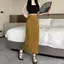 Váy Satin Retro Phong Cách Trung Hoa, Eo Cao và Chia Hông