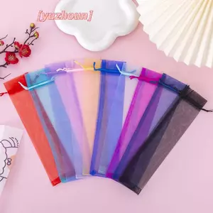 10 Pa Gấp Tay Quạt Túi Dây Rút Organza Túi Gấp Quạt Nhà Thơ Túi Cho Tiệc Cưới Ngoài Trời Ủng Hộ Túi Quà Tặng