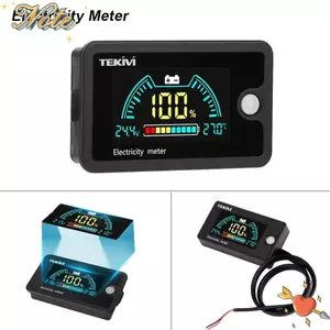 NOTE1 1 Chỉ báo dung lượng pin, DC8-100V có đồng hồ đo điện báo động nhiệt độ, màn hình LCD bền LiFePO4 Pin Lithium axit chì Vôn kế kỹ thuật số cho dụng cụ ô tô