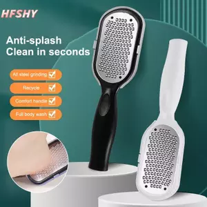 Máy đánh bóng gót chân bằng nhựa bằng thép không gỉ HFSHY để lột vết chai và cọ xát chân Dụng cụ chăm sóc bàn chân hai mặt VN