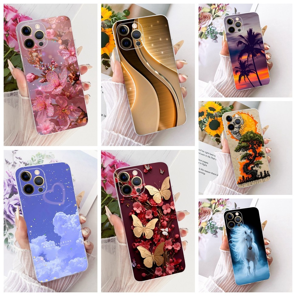 Ốp Lưng 6.7 '' Cho iPhone 12 Pro Max Trong Suốt Thời Trang Dễ Thương Vỏ Sơn Ngộ nghĩnh A2412 A2410 A2411 A2342
