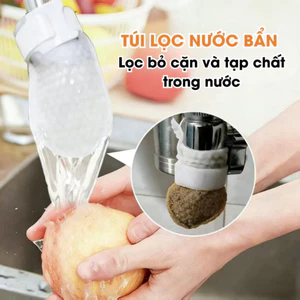 Combo 50 Túi Lọc Vòi Nước Đa Năng, Khăn Lọc Nước, Lọc Cặn Đất Có Thể Tháo Rời Cho Vòi Bếp, Phòng Tắm