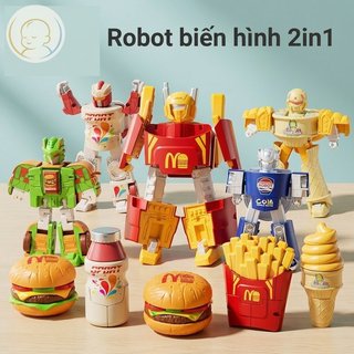 Biến Đổi Robot Đồ Chơi Burger Fries ABS Quà Tặng Giáo Dục Trẻ Em Nhập Vai Chơi Hộp Sinh Nhật