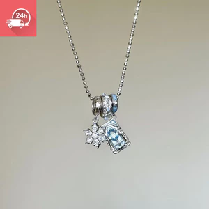 Vòng cổ nữ với bông tuyết và đá zircon, thiết kế hiện đại