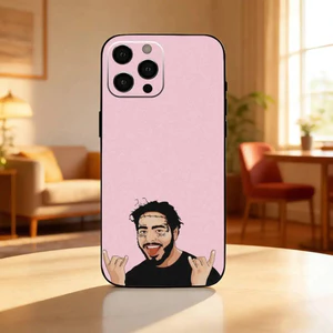 Ốp Điện Thoại TP-2 Pop King P-Post Malone Cho iPhone17,16,15,14,13,12 Plus, Max Soft Silicone Đen Cover