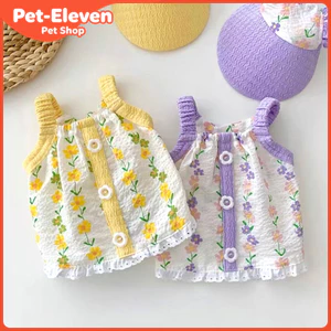 Thú Cưng Chó Mèo Tươi Hoa Nhỏ Sling Mùa Hè Mỏng Quần Áo Mèo Con Bichon Teddy Chó Con Nhỏ Mùa Hè