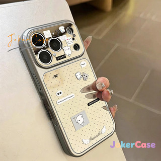 Ốp Lưng Cho IPhone 16 11 15 17 12 13 14 Pro Max 7 15 16 8 Plus XR XS MAX Vỏ gương hình chó con chấm bi đơn giản