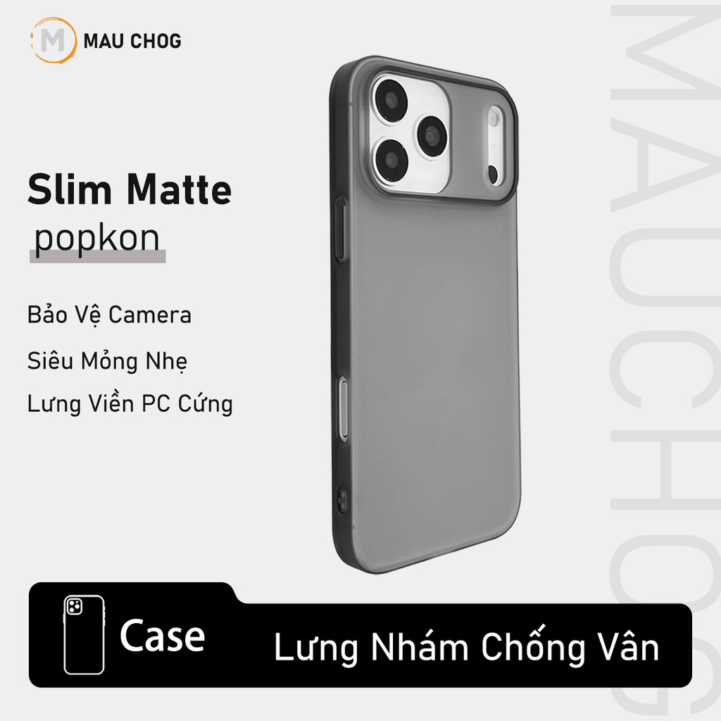 Ốp Siêu Mỏng Nhám Mờ Chống Vân Tay Nhựa Cứng Slim Cho Điện Thoại iPhone 17 Pro Max 16 15 14 13 12