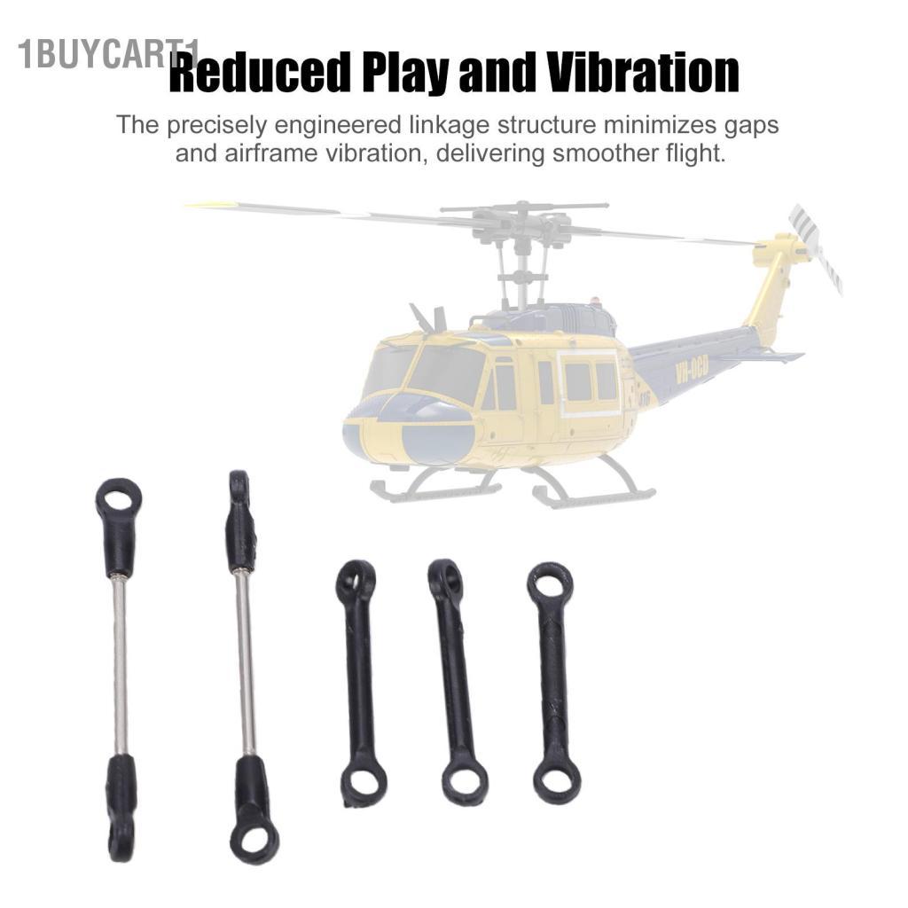 1buycart1 Nhóm thanh kết nối trực thăng AMONIDA RC bền mượt cho C032 UH-1 C138 Pro Máy bay trực thăng Nhựa Kim loại 5 bộ phận thay thế (Trắng)