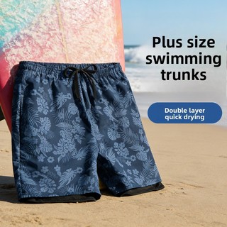 Boxer Nam Plus Size Mùa Xuân Nóng, Nhanh Khô, Có Dây Rút Phù Hợp Đi Bơi