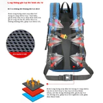 🏕️ Ba Lô Leo Núi Ngoài Trời 50L | Nylon Dày Chống Nước & Xước, Ngăn Nhiều Ngăn, Dáng 3D Thoáng Mát, Có Thể Treo Trang Bị, Dành Cho Trekking & Du Lịch — ảnh 4