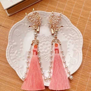 Hanfu Phụ Kiện Tóc Phong Cách Cổ Đường - Ngọc Trai và Tua Rua
