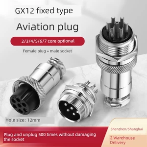 Đầu nối phích cắm hàng không GX12-2 Core 3 Core 4 Core 5 Core 6 Core Ổ cắm hàng không RS765 Lỗ mở Đầu nối 12MM