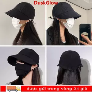 Mũ đi biển DUSKGLOW, Mũ chống nắng vành rộng đuôi ngựa, Dây rút mùa hè có thể gập lại Tấm che khô nhanh có thể điều chỉnh Nam nữ