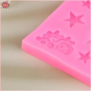 N & X 1 Khuôn Bánh Silicon Fondant Cloud Star Moon Khuôn Socola Đám Mây Khuôn Trang Trí Bánh Phụ Kiện Dụng Cụ DIY.
