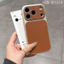 Ngay lập tức, Da trơn cửa sổ lớn, Tương thích với iPhone 17, 16, 15, 14, 13 Pro Max Vỏ điện thoại họa tiết da (Model 16 PM / 15 / 14), Họa tiết da máy ảnh lỗ lớn Ph