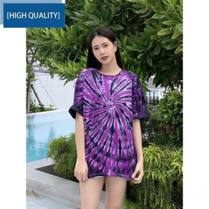 Unisex Tie Nhuộm Áo Không Phai Màu Chống Nhăn Không Ủi Thích Hợp Cho Nam Nữ Tee Thường Ngày