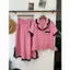 Bộ đồ ngủ cỡ lớn rộng 40-80kg Chấm bi phong cách ren Quần ngắn tay có ve áo Loungewear Suit