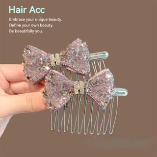 Nhấp Nháy Kim Cương Giả Màu Hồng Nơ Lên Trên Xuống Lược Tóc Nữ Đầu Lưng Gãy Tóc Tidying Trán Nổ Tóc Lược Dụng Cụ Tiện Dụng