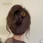 PNPIA- Vintage Đơn Giản Đính Hạt Hình Chữ U Kẹp Tóc Nữ Mùa Hè Đá Cẩm Thạch Đầu Đĩa Phụ Kiện Tóc