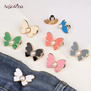 AqToCna 1 Bướm Eo Nút Jean Nút Pin Tái Sử Dụng Quần Áo Lắp Dụng Cụ Không Cần May Nút Trang Trí Quần AqToCna