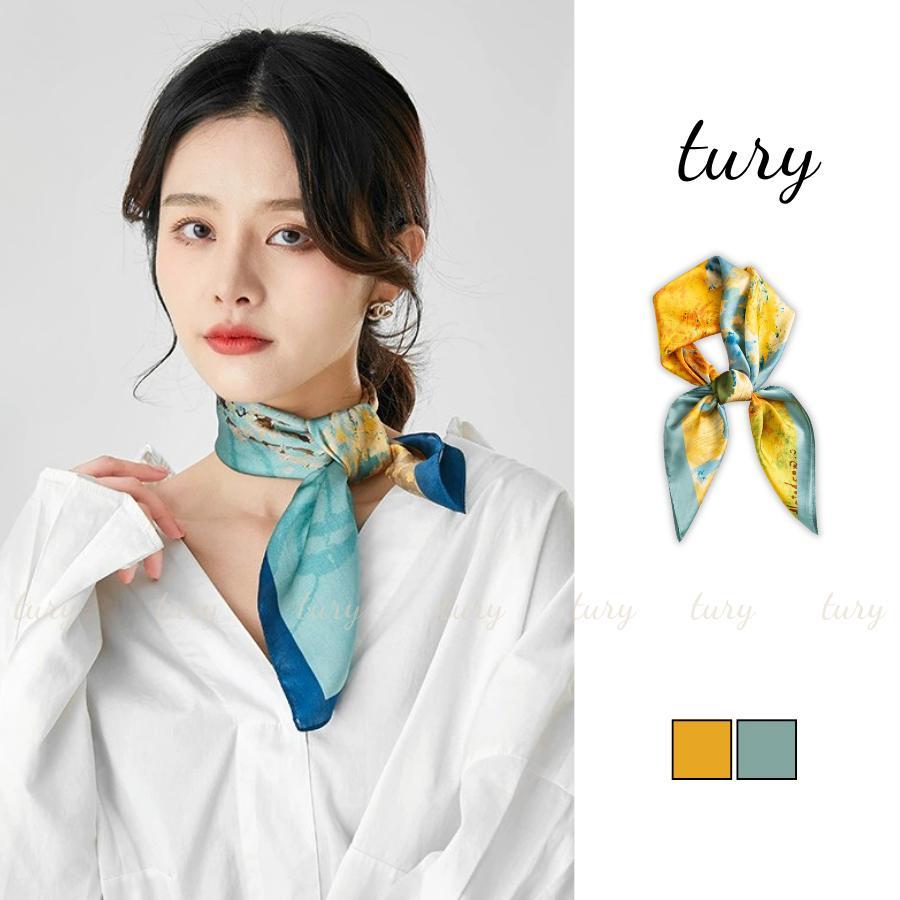 Khăn Lụa Unisex Nam Nữ 70 - Tury - Khăn Lụa Họa Tiết Cây Cối - KL047