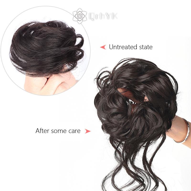 QrhYK Tổng Hợp Xoăn Bun Xộn Móng Vuốt Chignon Kẹp Tóc Co Giãn Scrunchies Hairpieces Donut Updo Tóc Miếng Dành Cho Nữ Mới