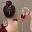 AqToCna Sel Camellia Vuốt Tóc Kẹp Thuốc Đầu Đuôi Ngựa Bule Kẹp Tóc Chuông Phong Lan Xoắn Tóc Ếch Bule Kẹp Tóc AqToCna