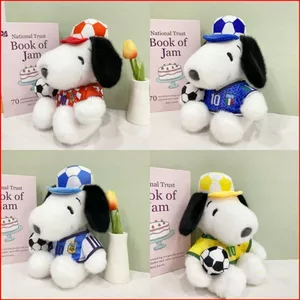 SY Snoopy Plushie Hoạt Hình Dễ Thương World Cup Áo Len Sang Trọng Cotton Đồng Hành Búp Bê