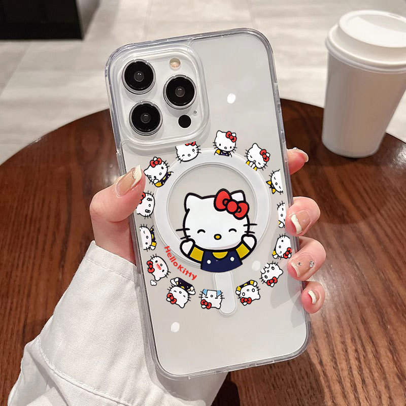 Ốp lưng iPhone họa tiết Hello Kitty hỗ trợ sạc không dây từ tính - iP 7/8/X/XS/XR/11/12/13/14/15/16/17/Plus/Air/Pro/Max