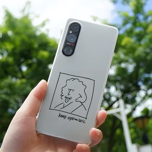 Ốp lưng mỏng cứng cho Sony Xperia 1 II/III/IV/V, Xperia 5 II/III, Xperia 10 II/III/V, họa tiết Einstein ngộ nghĩnh, phủ nửa, micro-matte