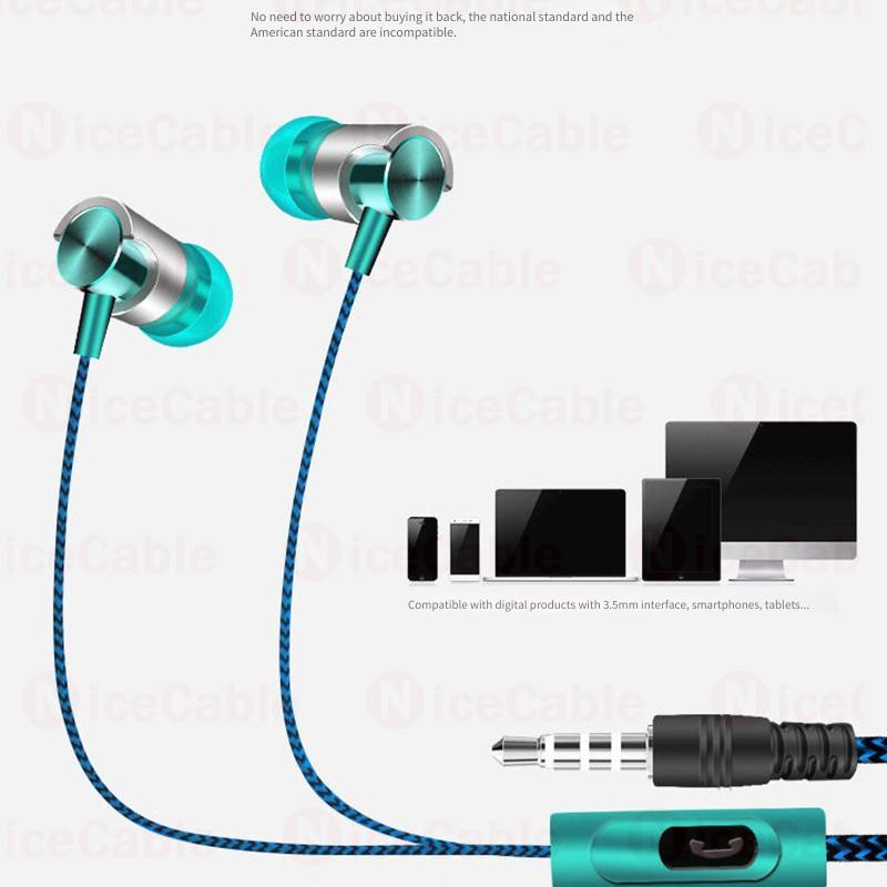 Tai nghe in-ear 3,5mm âm trầm sâu 9D, âm thanh HiFi, vỏ nylon, tương thích rộng