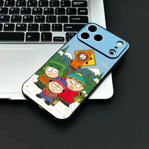 TP-2 Phim Hoạt Hình S-Nam P-Park Ốp Lưng Điện Thoại IPhone 17 16 15 14 13 12 11 Pro Max Plus Mini Đen Mờ Vỏ Mềm Funda