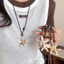 Dây Chuyền Ngôi Sao Biển Phong Cách Vintage, Dây Chuyền Dài Boho Cho Nữ, Phụ Kiện đi Biển