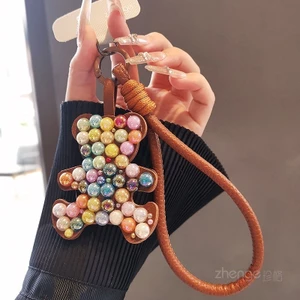 Điện Thoại Di Động Dây Cổ Tay Ngắn Siêu Đẹp Nữ Dopamine Nhiều Màu Sắc Hạt Gấu Mặt Dây Chuyền Móc Khóa Túi Treo Du Lịch Ngoài Trời