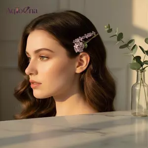 AqToCna Lãng Mạn Wisteria Hoa Kẹp Tóc 2 Bộ Nữ Bobby Chân Kẹp Bên Cho Phù Dâu Và Đảng Tạo Kiểu AqToCna