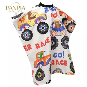 PNPIA- Áo choàng cắt tóc ô tô hoạt hình cho trẻ em - Salon Barber Wrap Gown để tạo kiểu