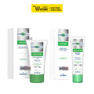 Combo Gel Rửa Mặt & Kem Giảm Bóng Nhờn Dermacos Làm Sạch Sâu, Hỗ Trợ Kiểm Soát Dầu & Cải Thiện Tình Trạng Mụn
