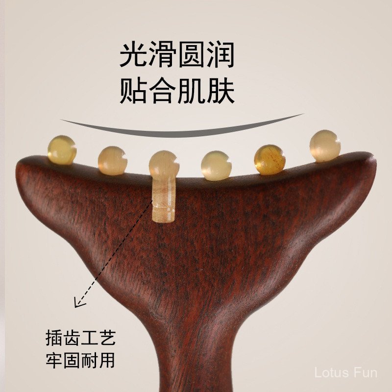 Vàng đàn hương Hạt sừng cừu Massage lược Nâng cơ mặt Toàn thân phổ quát Khai thông Kinh mạch Massager