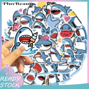 < Pluscloth > 50 Miếng Dán Cá Mập Hoạt Hình Chống Thấm Nước Pvc Đề Can Tự Làm Điện Thoại Laptop Ván Trượt Hành Lý Cốc Sổ Lưu Niệm Graffiti Miếng Dán Dành Cho Trẻ Em Thanh Thiếu Niên Đông Nam Á Chống Thấm Nước Lapto