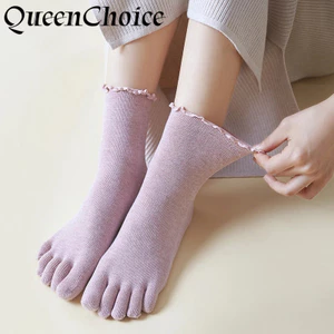 Tất Cotton Năm Ngón Nữ Thời Trang Nữ 5 Ngón Chân Thoáng Khí Tất Mắt Cá Chân