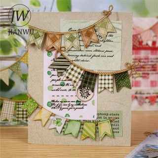 JIANWU Nhiều Màu Sắc Cờ Series Vintage Lễ Hội Biểu Ngữ Phong Cảnh Chất Liệu Cắt Dán Thêu Sò Nhãn Dán Sáng Tạo Tạp Chí Văn Phòng Phẩm