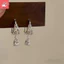 Retro khí chất mát mẻ nút tre giọt nước zircon rỗng bông tai nữ đa năng cá nhân