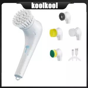 Bàn chải cọ rửa điện Kool với 5 đầu cọ để loại bỏ vết bẩn sàn vữa