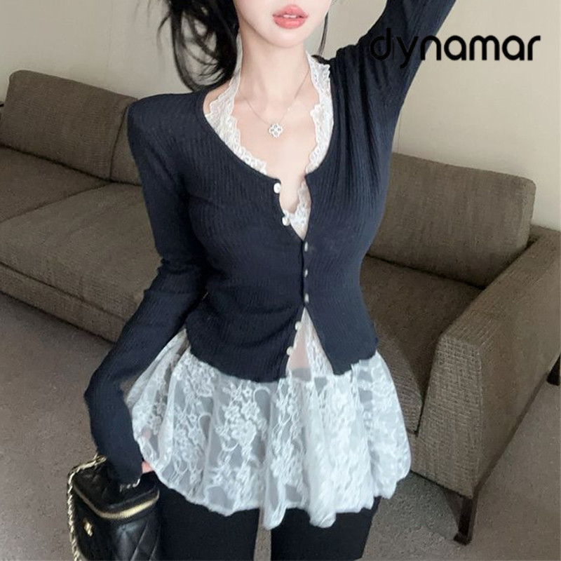 【dynamar】Áo lót ren cổ trễ gợi cảm dành cho nữ, ôm sát, không tay.