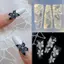 JASMINE Móng Tay Nghệ Thuật Khuôn 3D Khắc Cong Hoa Lily Trong Suốt Móng Tay Nghệ Thuật Trang Trí DIY Silicone Mẫu JASMINE
